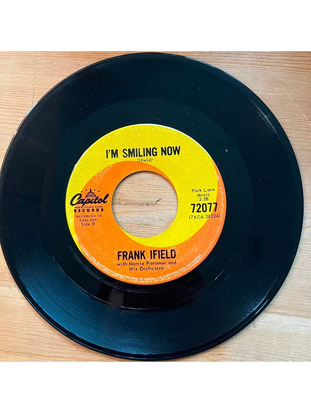 Frank IField - I'm Smiling Now/The Wayward Wind 45rpm VG+ R11